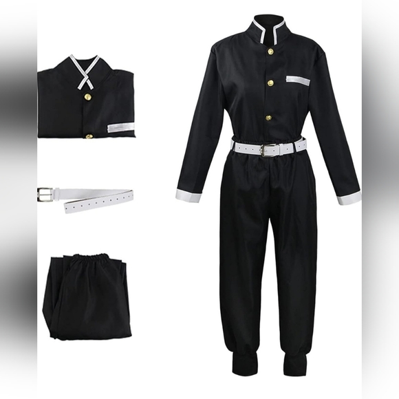 Demon Slayer Black Team Uniform Anime Cosplay New Outfit Size Medium - Picture 3 of 4